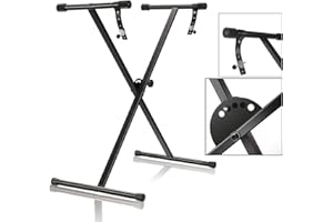 PARTYSAVING Pro Series One-Tier Portable Single-X Keyboard Stand with Locking Straps, APL1157