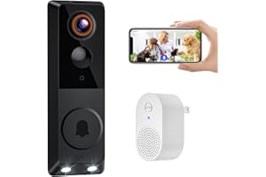 MeshSear 1080p Wireless Doorbell Camera with Indoor Receiver, Enhanced Security with AI Human Detection, Night Vision, 2-Way Audio, Cloud Storage, Real-Time Alerts, Smart Home Protection