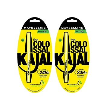 Maybelline Colossal Kajal, Black, (Pack of 2) with Pack of Two at 30% Off
