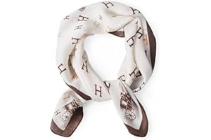 EXTREE Fashion Silky Satin Headscarf for Women Girls: Exquisite Pattern Lightweight Silk Graceful Scarfs 27.5 x 27.5 inches
