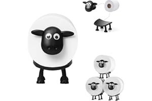TIAMORK Sheep Toilet Roll Holder - 3 Set Funny Toilet Paper Holder Free Standing Bathroom Set - 3D Printed Black Sheep Loo Ro