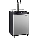 Kegco Keg Dispenser, Two Faucet, Stainless Steel