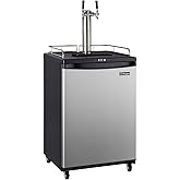 Kegco Keg Dispenser, Two Faucet, Stainless Steel