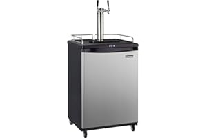 Kegco Keg Dispenser, Two Faucet, Stainless Steel