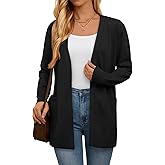 LILLUSORY Womens Long Cardigan Sweaters with Pockets Open Front Knit 2025 Fall Fashion Outfits Winter Clothes