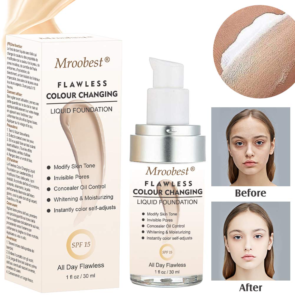 Colour Changing Foundation Cream Foundation Liquid Foundation Flawless Foundation Flawless Finish Foundation Self Adjusting Makeup Base Nude Face Moisturizing Liquid Cover Concealer Spf 15 Buy Online In Greenland At Greenland Desertcart Com