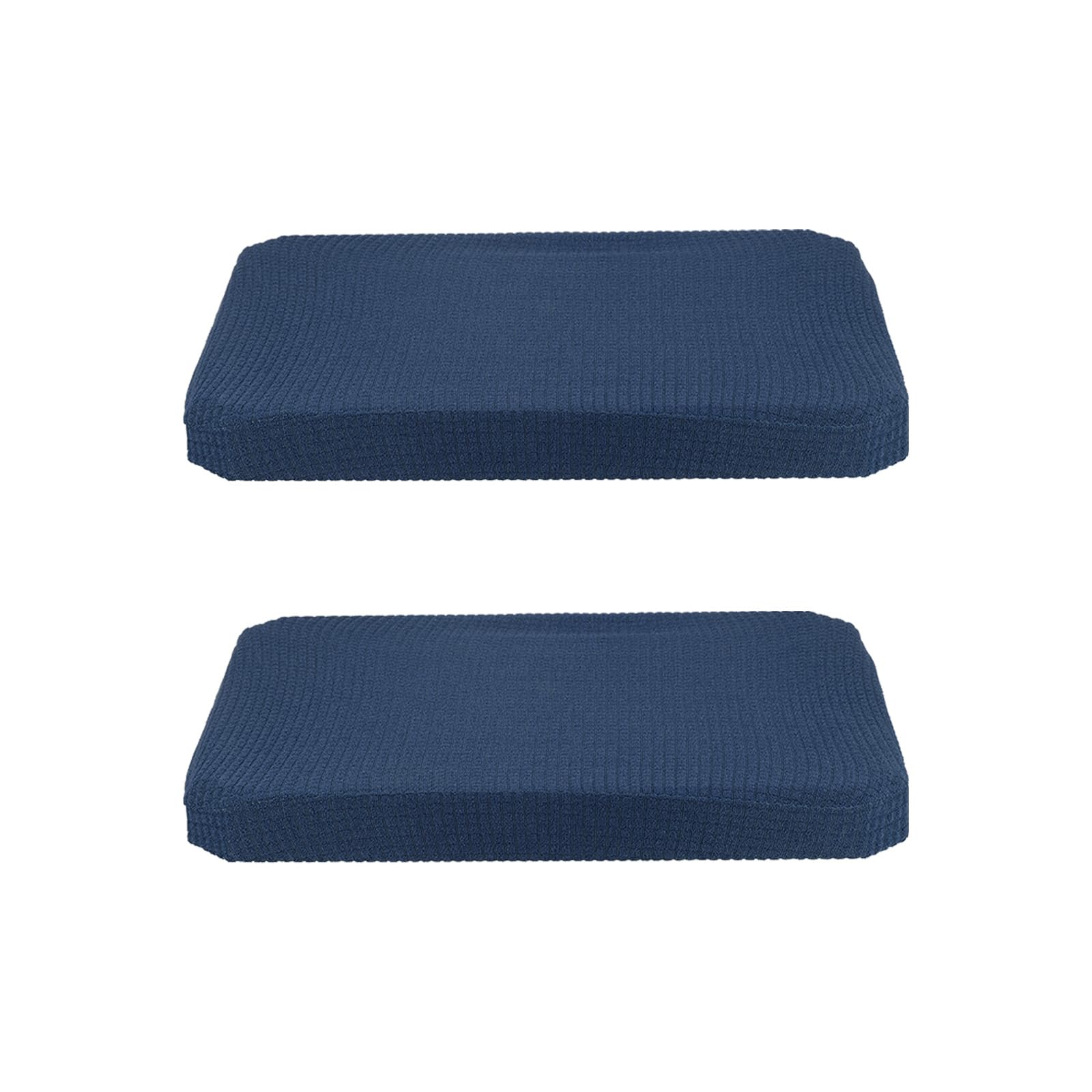 PATIKIL Chair Seat Covers Rectangle, 2 Pack Washable Dining Chair Covers Removable Dining Protector Slipcovers for Home Kitchen Party, Navy Blue