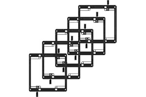 VCELINK 2 Gang Low Voltage Mounting Bracket, Flush Low Voltage Box for Network, HDMI, Coaxial, Speaker, Telephone Cables, Black, 5 Pack