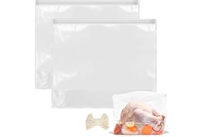FOREST BREATHING Brining Bags for Turkey, 26"×22", 2 Pack Large Brining Bags for Turkey with 10m Cotton Strings, Holds up to 35lbs, Double Zippers Seal Heavy Duty Turkey Brine Bags for Beef, Lamb ...