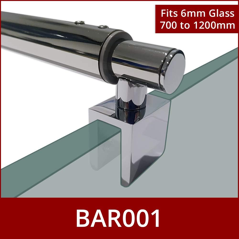 Shower Glass Support Bar for Wetrooms or Shower Enclosures Fits 6mm