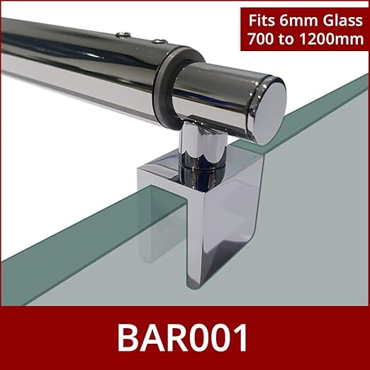 Shower Glass Support Bar for Wetrooms or Shower Enclosures Fits 6mm
