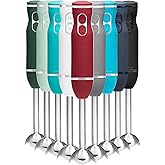 Chefman Immersion Blender, 300W Hand Blender with Stainless Steel Blades, Powerful Electric Ice Crushing 2-speed Control Hand