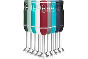 Chefman Immersion Blender, 300W Hand Blender with Stainless Steel Blades, Powerful Electric Ice Crushing 2-speed Control Hand