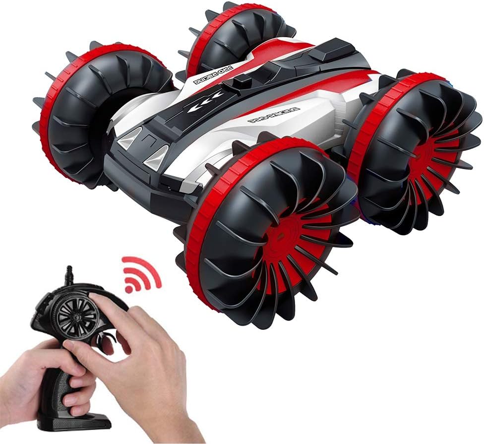 KINGBOT ToyPark Stunt Car 2.4GHz Mini Mini Flip Car Remote Control Stunt Car with 360ยฐ Spinning and Flips Flashing Color Car