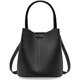 MoreFarther Bucket Bags for Women, Genuine Leather Crossbody Bags, Top-handle purses with an Adjustable Strap