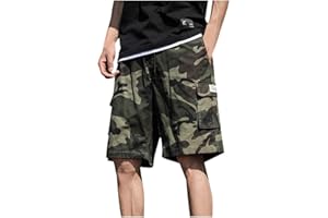 CGGMVCG Mens Cargo Shorts Multi Pocket Fashion Drawstring Short Pants Plus Size Summer Shorts for Men Casual