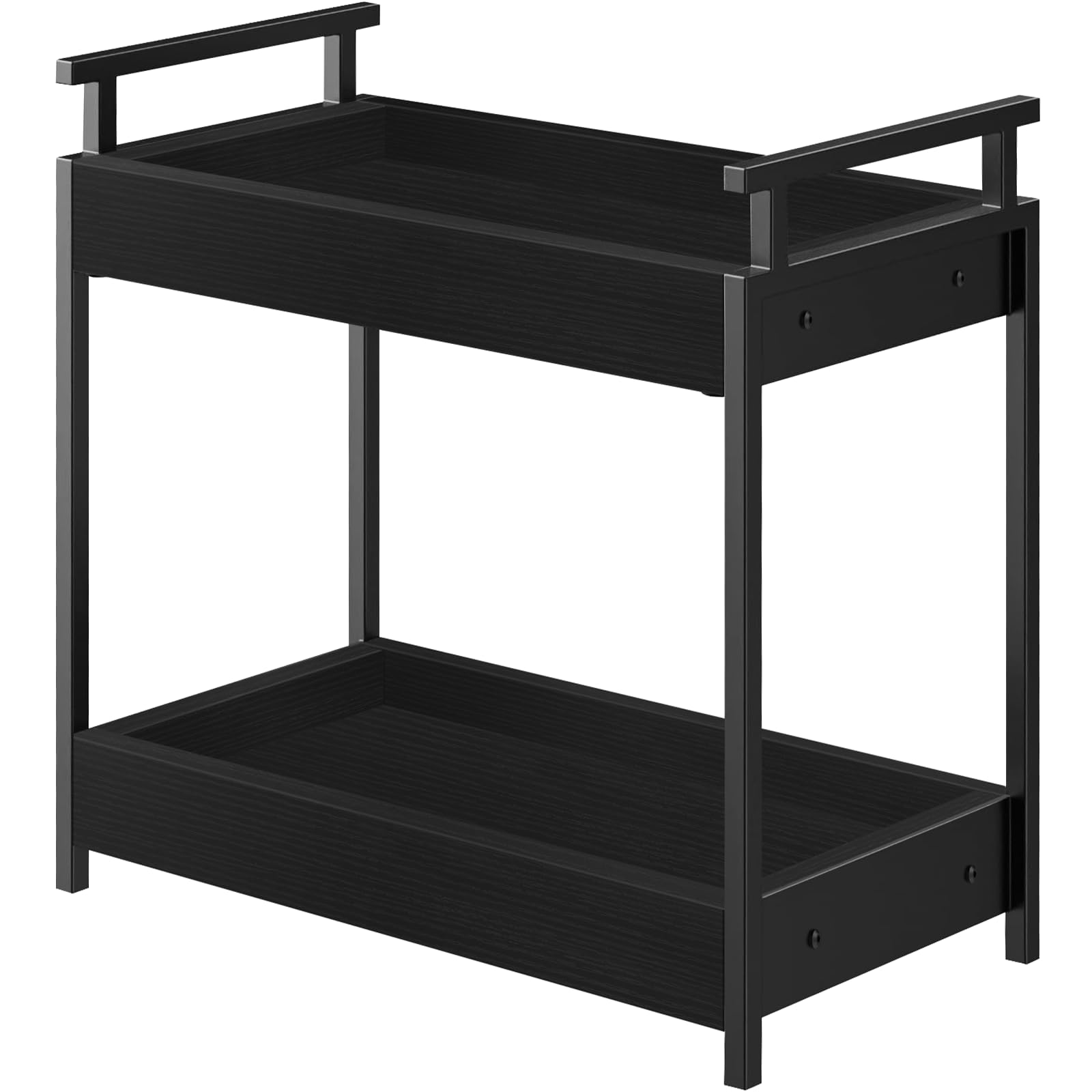 Photo 1 of BCOZLUX Bathroom Organizer Countertop, 2 Tier Wooden Vanity Counter Organizer, Decorative Tiered Bathroom Shelf for Storage, Coffee Bar Makeup Perfume Caddy, Black