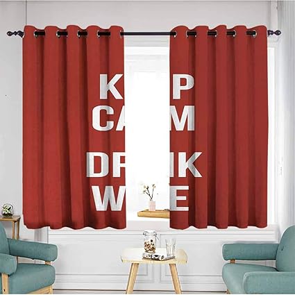 Amazon Com Beihai1sun Grommet Window Curtains Keep Calm Wine