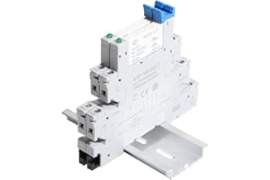 shengbowi 2Pcs Relay Electromagnetic Power Relay Miniature 24V Coil DC/AC Signal PLC HF41F/24-ZS 1NO 1NC 6Amp SPDT Jumper Separator Din Rail Power DC 5 Pin 6A LED Indicator Socket Base DIN
