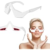 Under-Eye-Red-Light-Therapy Massager Glasses, Red-Light-Therapy Glasses LED-Eye-Massager for Dark-Circles,Puffiness