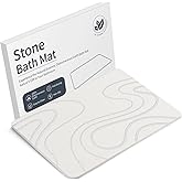 Veeloim Stone Bath Mat Diatomaceous Earth Shower Mat Non-Slip Super Absorbent Diatomite Stone Mats for Bathroom Floor/Kitchen Counter Quick Drying Natural Easy to Clean(23.6''×15.4" White)