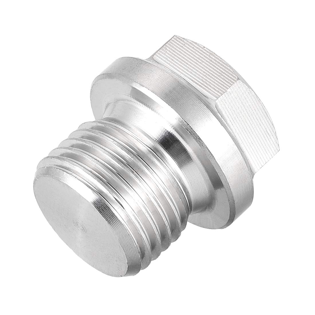 sourcing map M16 X 1.5 Male Outer Hex Head Plug - 304 Stainless Steel Solid Thread Corrosion Resistant Bung Plug Pipe Fitting