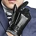 Mens Luxury Touchscreen Italian Nappa Genuine Leather Winter Warm Gloves for Texting Driving Cashmere Lining Blend Cuff
