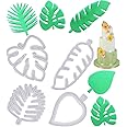 Tropical Leaf Cookie Cutter,Hawaiian Palm Leaves Fondant Cutters Set for Gum Paste,Sugarcraft Candy,Fondant Decorating Tools