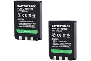 Compatible for Olympus LI-10B LI-12B Battery, 3.7V 1200mAh for U-300 U-400 U-500 U-800 U-1000 C-760 C-765 Camera(2battery)