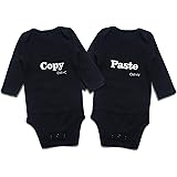DEFAHN Funny Twins Baby Bodysuits Boys Girls Rompers 2 Pack Twin Matching Clothes Outfits for Newborn Infant