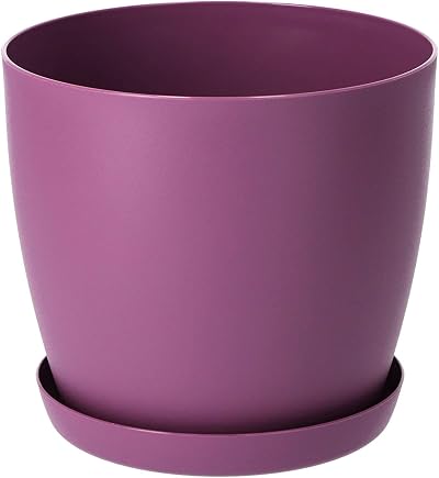 B2C Flower Pots 30 cm Violet Matt with Saucer Plant Planter 8 Sizes