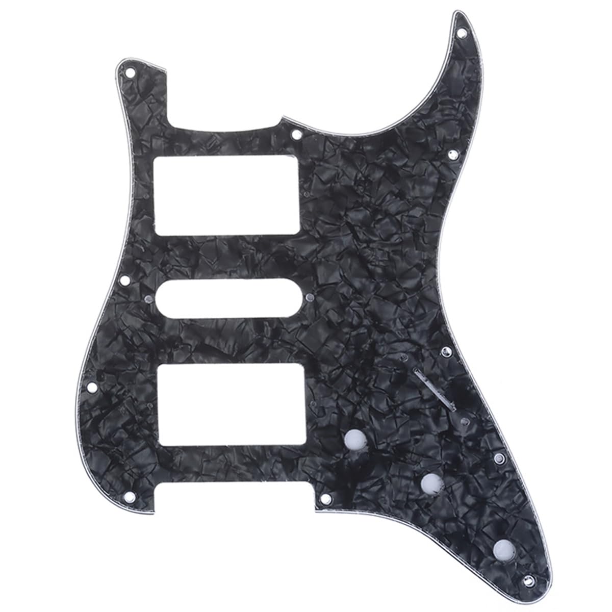 Musiclily Pro 11 Hole HSH Guitar Strat Pickguard for Fender American/Mexican Standard Stratocaster Modern Style, 4Ply Black Pearl โ image 1