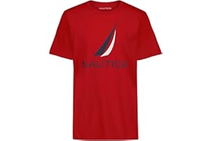 Nautica Boys' Short Sleeve J-Class Logo Crew Neck T-Shirt, Soft, Comfortable, Relaxed Fit