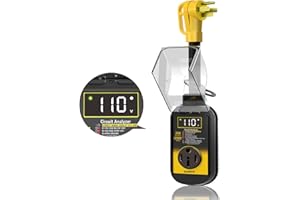 Gociean LCD Display RV Surge Protector 50 Amp, 12000 Joules with Waterproof Cover, RoHS Certified Power Voltage Protector with RV Circuit Analyzer for RV, Camper, Trailer