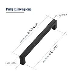 JOY DECOR 4 Pack Cabinet Handles, Black Cabinet