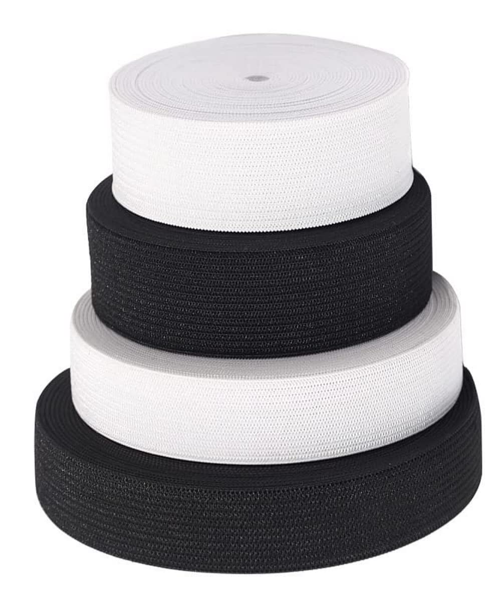 Noshad® 5Meter Wide Flat Elastic Band for Sewing, Waistband, Haberdashery, Clothing, DIY Arts and Crafts (4cm, Black, 40mm - 1.5inch)