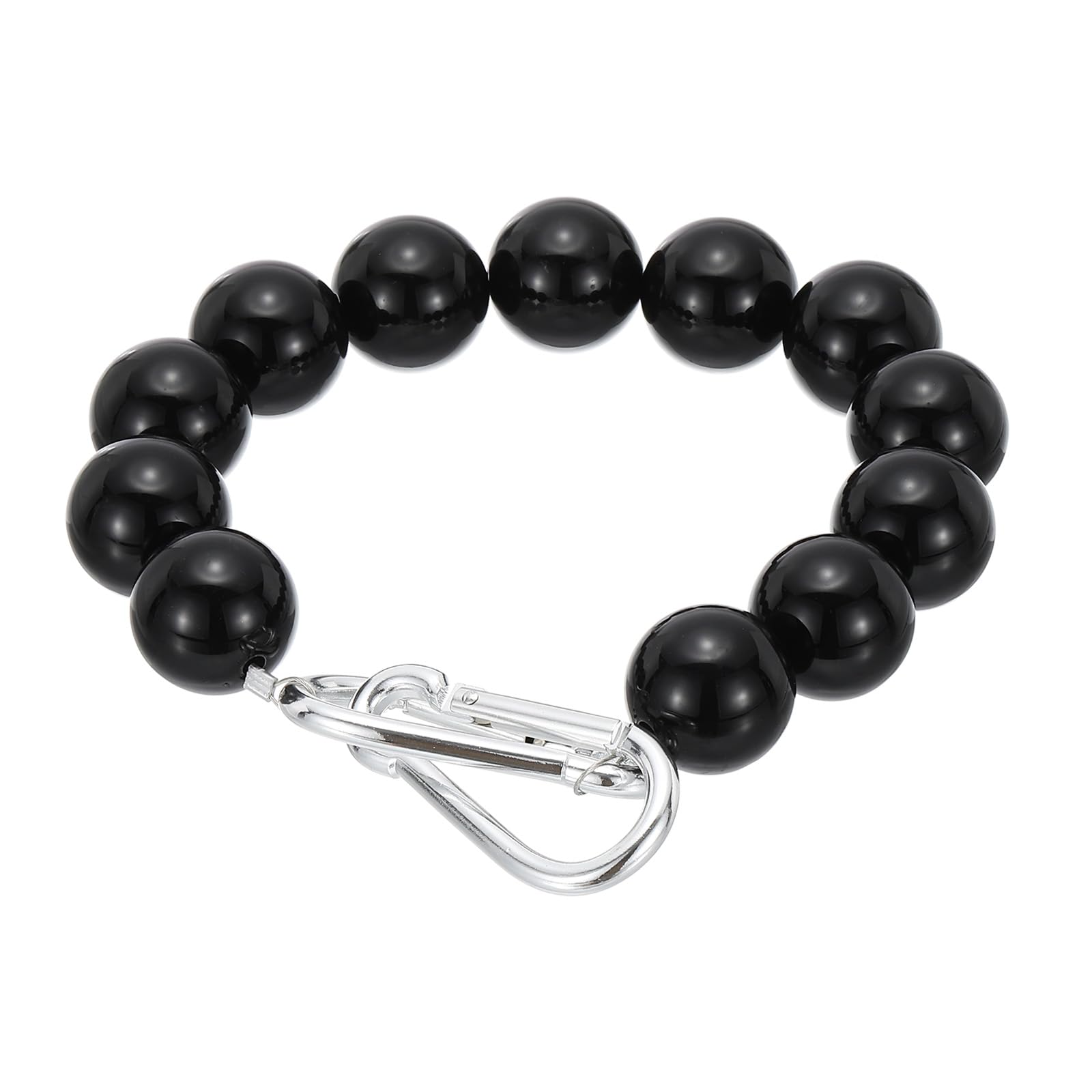 PATIKIL Flagpole Retainer Ring Flag Pole Accessories, Flag Beaded Mount Ring Keep Flag Close to Pole Weight with Stainless Steel Cable for Indoor Outdoor Flagpole, Black, 3"