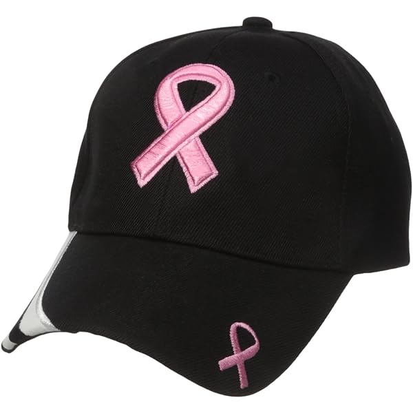 Breast Cancer Awareness Pink Ribbon Hat - Embroidered 'Hope Faith Love' With 3 Hearts, Adjustable Baseball Cap - View #2