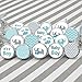 Teal Blue and Gray Elephant Boy Baby Shower Stickers (Set of 324)