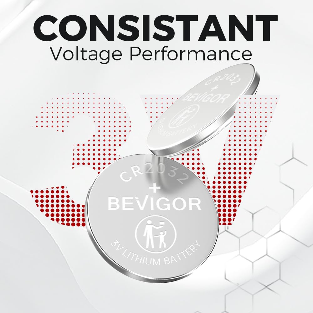 BEVIGOR 2032 Battery Compatible with AirTag CR2032 Lithium 3V Coin Battery Compatible with Harley-Davidson, Suitable for Airtag, Key Fobs, Smart Sensors, Scales, Candles and More 12pcs