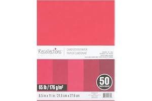 50 Sheets 8.5” x 11” Shades of Red Cardstock Paper by Recollections - Acid and Lignin Free Paper for Scrapbooks, Arts & Crafts - 1 Pack