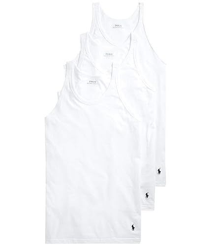 POLO RALPH LAUREN Slim Fit w/Wicking 3-Pack Tank Undershirts White