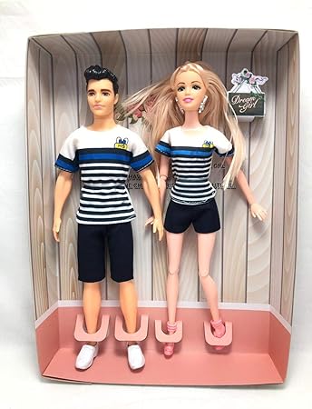 Mubco Barbie and Ken | Couple Doll Set | (Black-White)