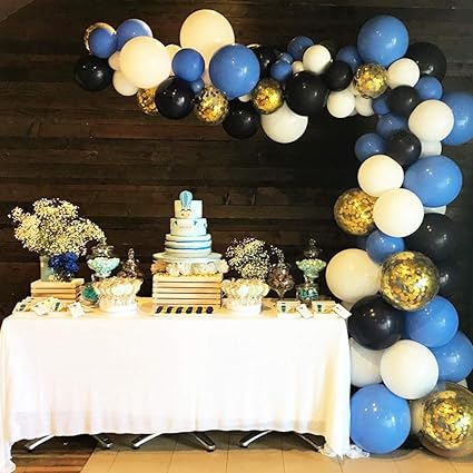 Baby Shower Decor Party Decor Navy Blue Balloon Garland Kit Light