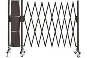 GYMTIME Easily Assembled Expandable Metal Barricade, Decorative Garden Fence, 23 Feet, Safety Barrier with Casters, Flexible Mobile Barrier Gate, Adjustable Pet Fence Gate