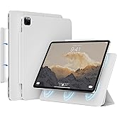 GKABXY Magnetic Case for iPad Air 13 Inch M3/M2 (2025/2024), iPad Pro 12.9 inch 6th/5th Generation (2022/2021) | Auto Sleep/Wake | Pencil Pro & USB-C | Non-Slip PU Leather Protective Cover, Gray