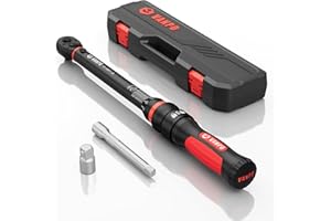 VANPO Torque Wrench 3/8-Inch Drive, 10-100 Ft-Lb/13.6-135.5Nm Click Adjustment Torque Wrench with 3/8" to 1/2" Adapter, 125mm Extension Bar Motorcycle, Car & Small Machinery Maintenance
