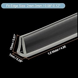 uxcell U Channel Edge Trim, 4.9ft Length Rubber
