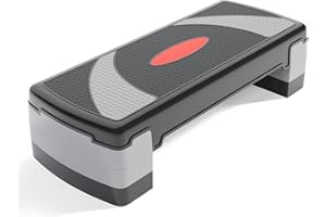 SFIHOME 31" Aerobic Exercise Step Platform, Step Up Exercise Platform with 4" 6" 8" Adjustable Risers, Stair Stepper Workout Stepper for Home Gym Strength Training Fitness Equipment