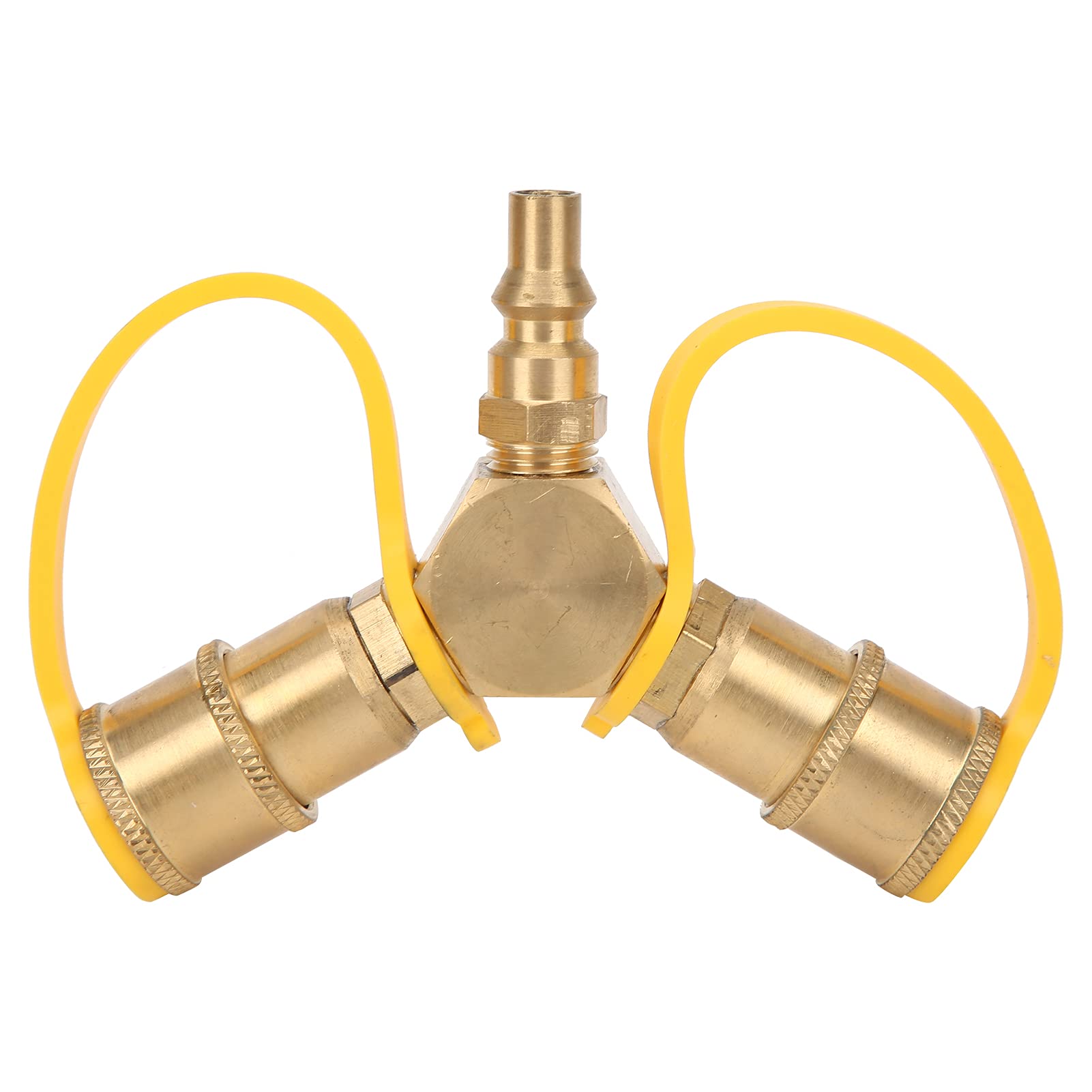 Pwshymi 2 Ways 1/4in Quick Connect Y Splitter RV Propane NPT Quick Connect Y Splitter Adapter Y-type Adapter for Propane Hose Connector Kit 1/2 splitter
